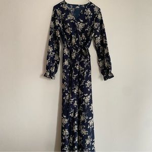 floral long sleeve maxi dress